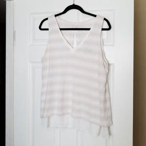 White House Black Market Beige & Ivory Tank